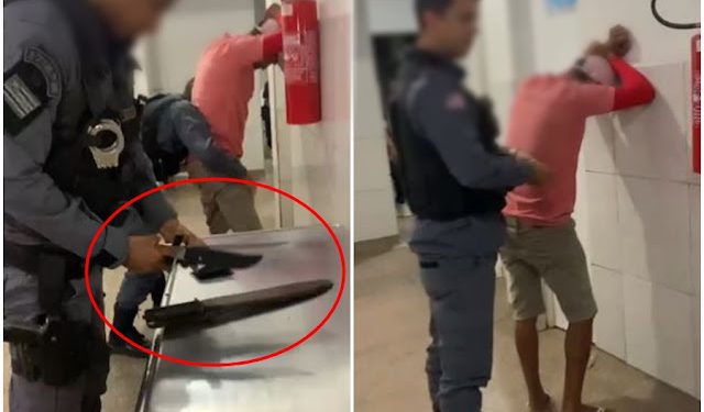 Santa Rita – Homem é preso com várias facas após ameaçar matar crianças dentro de hospital  