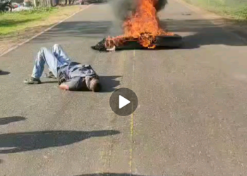 VÍDEO: Policial é esfaqueado e amarrado e esposto no asfalto quente por manifestantes em Junco do Maranhão