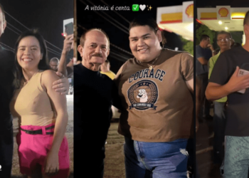 Look de velório, Julinho aparece em primeiro ato de campanha, já errando 