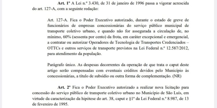 São Luís – PL pode ser aprovada para legalização de transporte por aplicativo para a população durante greve dos rodoviários 