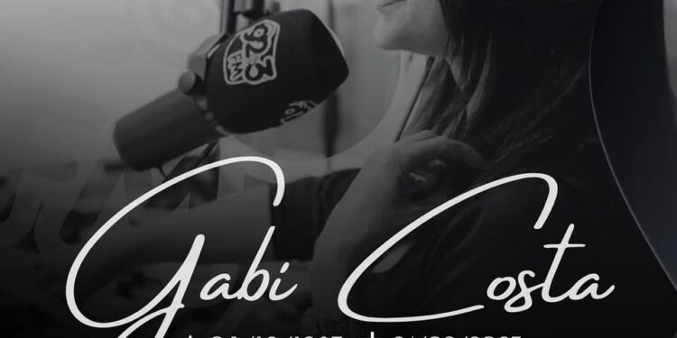 Gabi Costa, locutora da rádio 92fm, morre aos 38 anos de idade